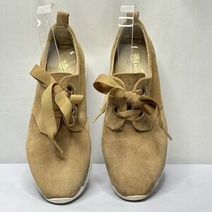 Erin Michael Leather Comfort Shoes Sneakers Womans Sz 36/6-6.5 Tan Made in Spain